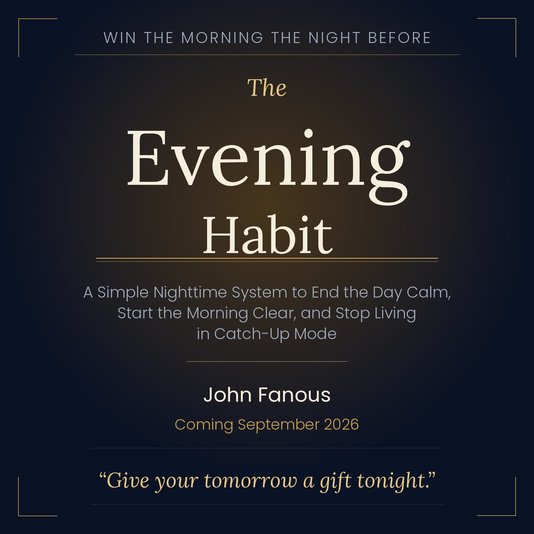The Evening Habit book cover by John Fanous